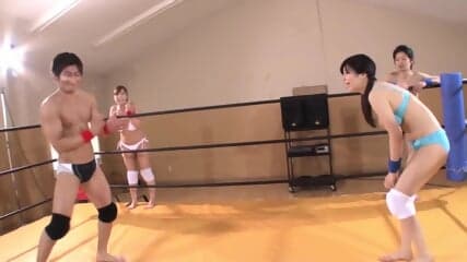 An Amateur Couple Battle! A Coed Mixed Erotic Wrestling Match
