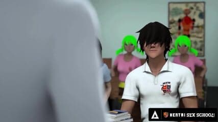 HENTAI SEX SCHOOL - Busty Hentai Teacher Shows Class Sex Techniques With Horny Students! CREAMPIE