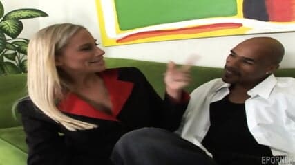 Big black cock deep in her ass and mouth