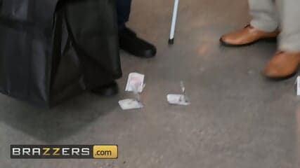 BRAZZERS - Jennifer White Plays A Cucking Game With Her Husband Where He Acts Blind As She Takes Two Big Cocks