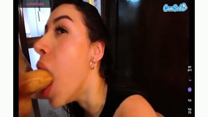 pov sloppy spit deepthroat dildo