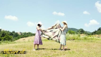 MILF Eve Black & Teen Amanda Clarke Are Having A Picnic Sexdate On A Sunny Day