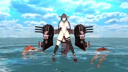 Kancolle Battleship Yamato vs Abyssal Lightning man