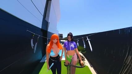 You Can’t Cum Until You Satisfy Katrina Moreno And Blondie Fesser As Nami And Nico Robin