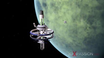 Alien lesbian sex in sci-fi lab. Female android plays with an alien