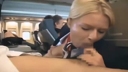 Busty Blonde stewardess (Jessica Moore)fucked by Japanese passenger